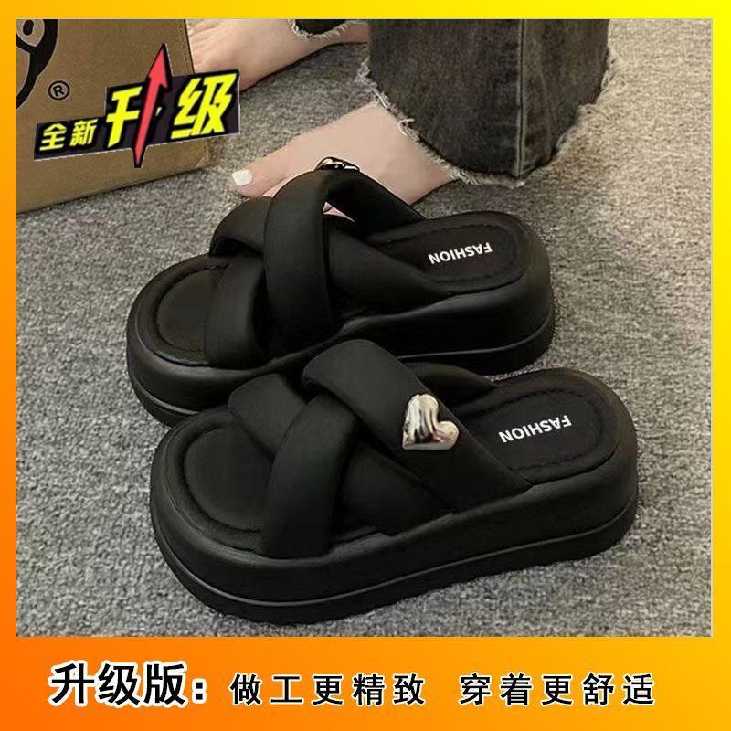 Premium super fairy slippers women's summer outer wear 2025 new summer fashion versatile thick bottom heightening one-word drag