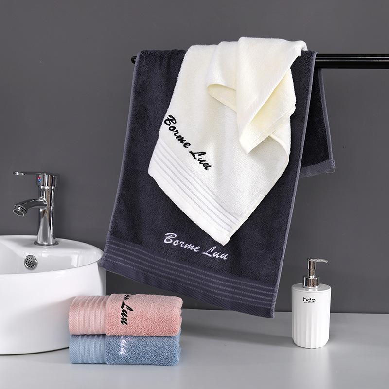 Pack of Bamboo Towels Bathroom White Color Embroidered Letter Hand Face Hair Bath Towel Sets Serviette