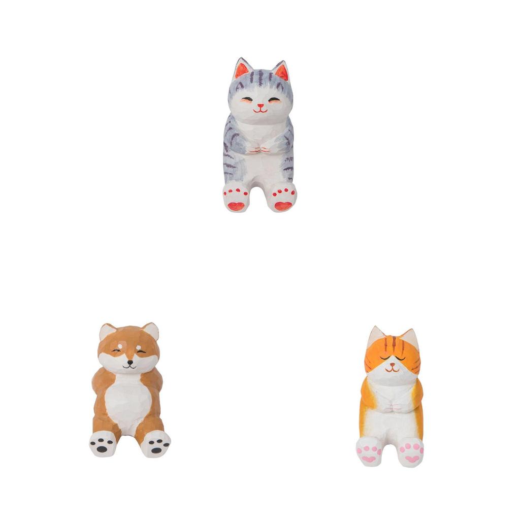 Wooden Cat Phone Stand With Cute Animal Design For Office Desk And Car Decor