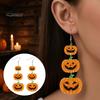 Stylish Acrylic Accessories for Costumes 1 Pair Halloween Earrings Women, Gothic Dangle Earrings, Lightweight Bat Pumpkin Skeleton Jewelry Spooky Drop
