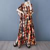 DIMANAF New 2025 Women Summer Plus Size Long Dress Loose Beach Printing Basic Casual Dress Oversized