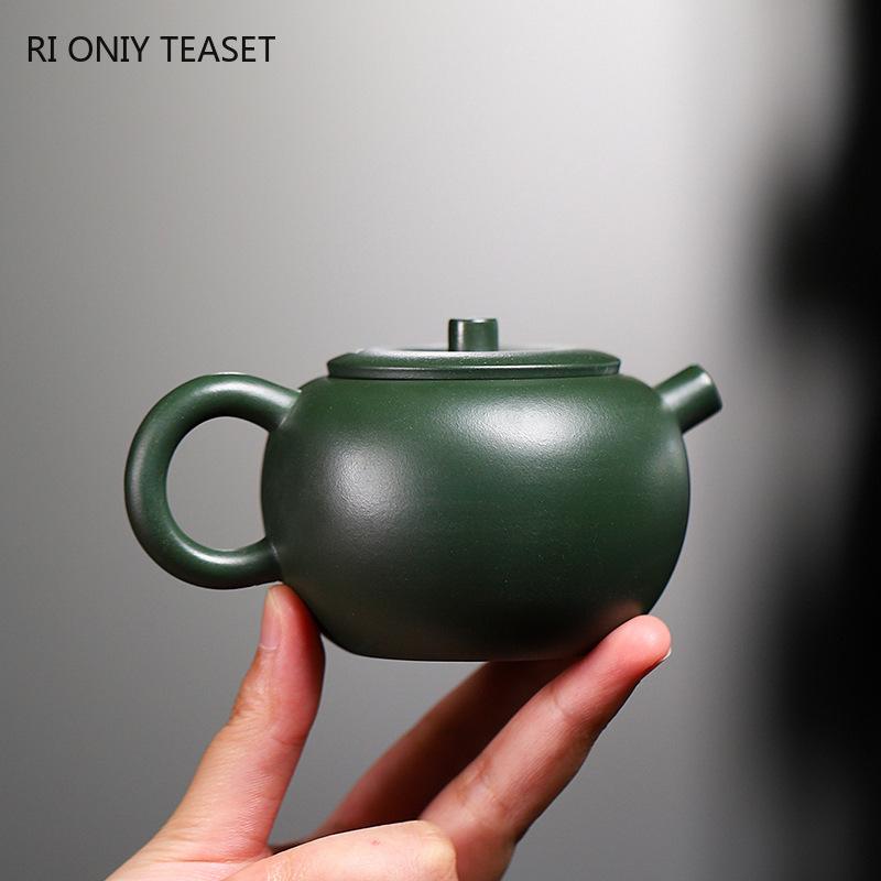 140ml Yixing Purple Clay Teapots Master Handmade Flower and Bird Tea Pot Raw Ore Green Mud Kettle Chinese Zisha Tea Set Gifts