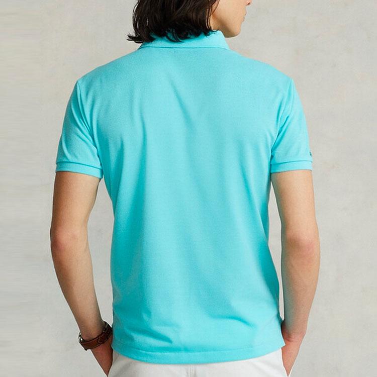 Polo Ralph Lauren Ss22 Solid Color Logo Embroidered Short Sleeve Polo Shirt Men tops Blue MNPOKNI1N821689-400