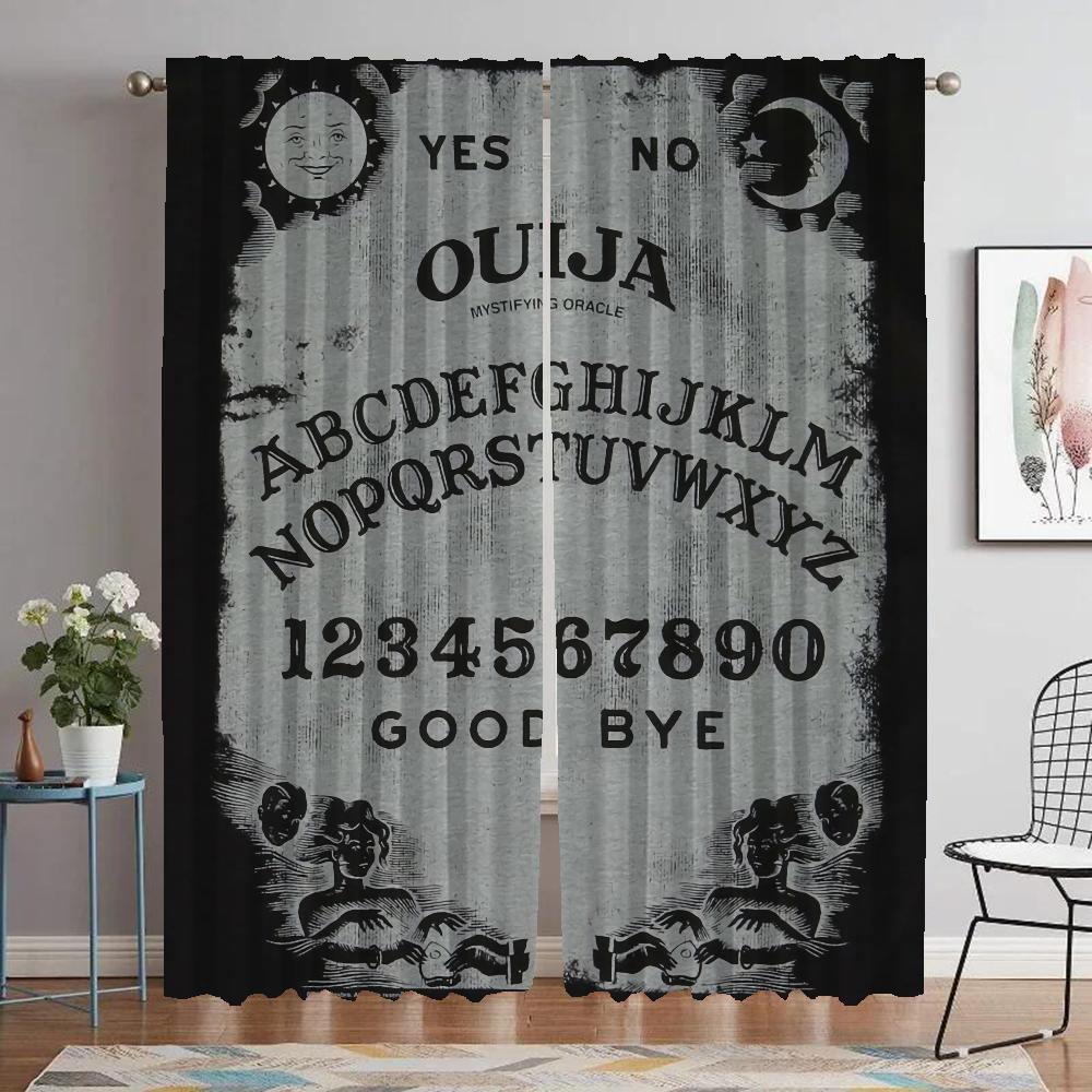 

Space 2 Panel Covers Sheer for Bedroom Divider Halloween Ornament for Ouija Board Cooking Room Draperies 2 Panels Lightblocking Drapery ideal W60xH90cmx2pcs-CL