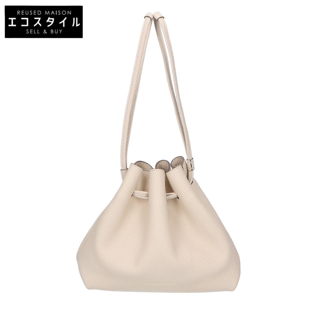 BONAVENTURA [Beautiful Condition] Noah Bag Shrink Leather Drawstring Handbag IvoryUsed