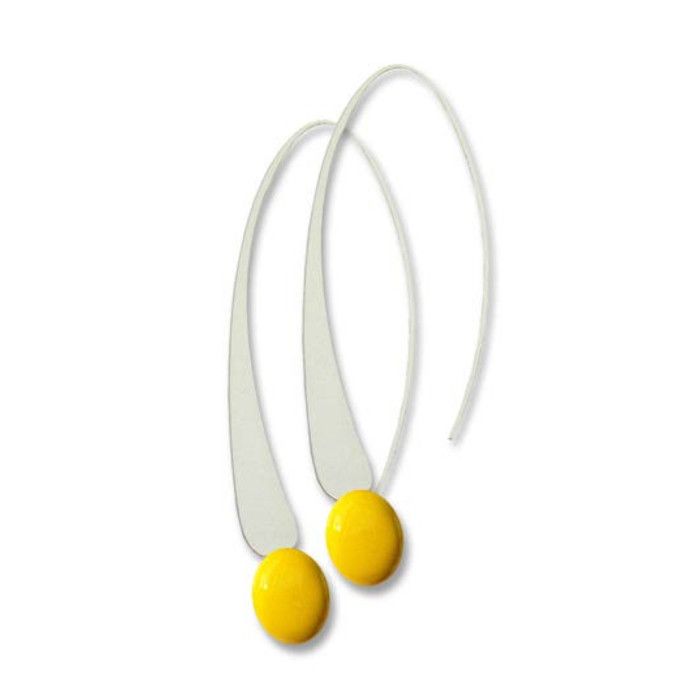 Longues boucles d'oreille Jaune