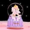 Cartoon Couple Crystal Ball Resin Snow Globe Music Box Toy