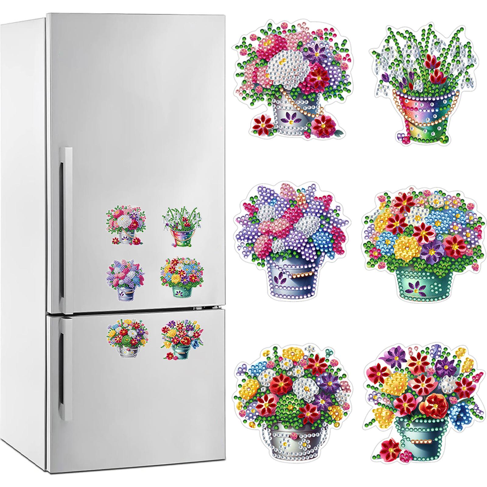 

6Pcs Animal Pattern DIY Acrylic Diamond Art Refrigerator Magnet DIY Diamond Painting Magnets Kit for Refrigerator Mailbox Decor