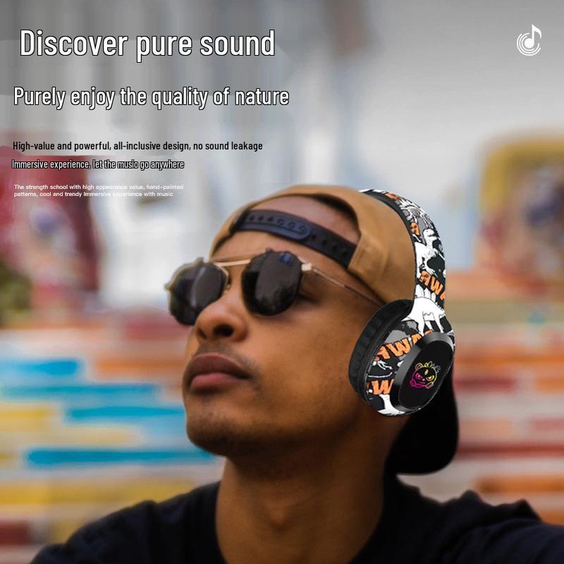 Graffiti P95 LED Head-mounted Bluetooth Earphones with Long Battery Life - True Wireless for Sports and Music