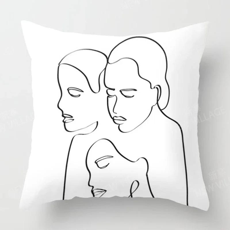 Nordic Modern Abstract Geometric Pillowcase Sofa Cushion Cover Home Decor 45x45cm 45*45 50x50 60x60cm 40x40 35x35 Boho