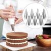 Bewudy 7 Pcs Round Hole Piping Tips Set, Stainless Steel Cupcake Frosting Nozzles Tool Professional Cake Decorating Tool for Baking Cookies Puff