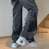 Men's Retro Wide-Leg Straight Zipper Jeans - Casual Spring Pants
