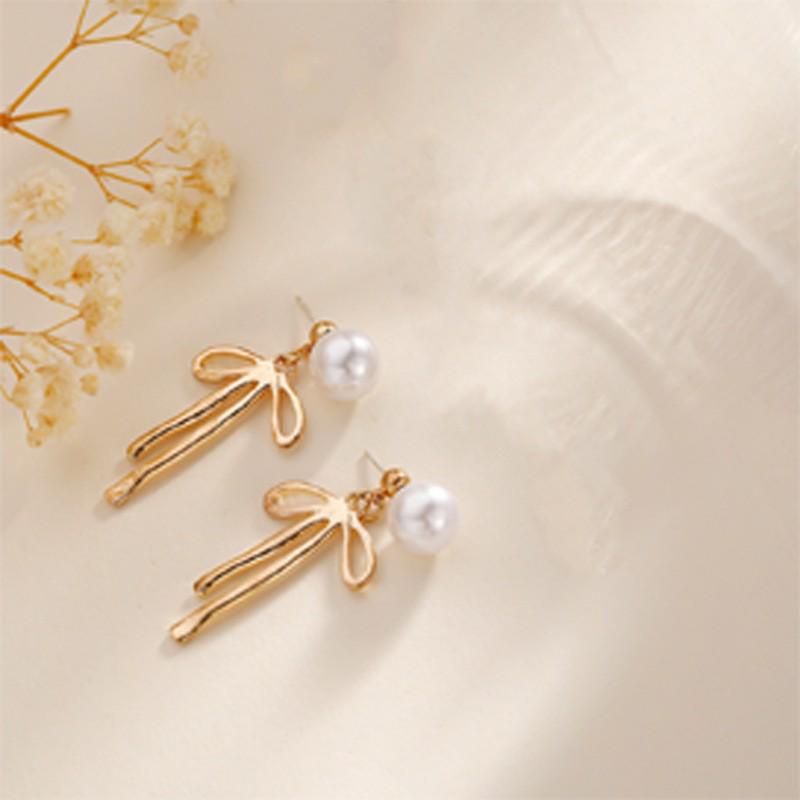 Butterfly Bow Long Earrings - Elegant Luxury Studs