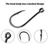 500pcs Barbed Fishing Hook Replacement Circles Hook Carbon Steel Eyed Fish Hook Rustproof Fishing Jig Hook Easy To Use