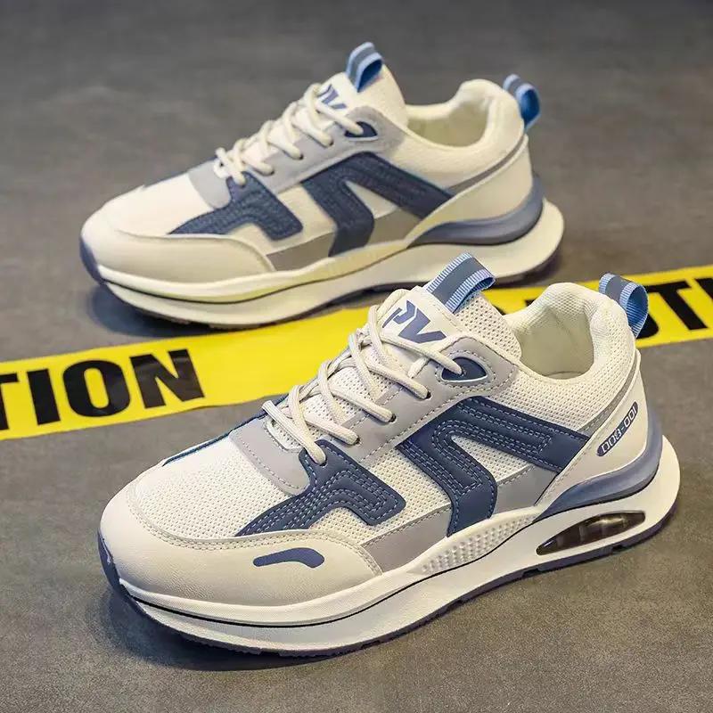 

Новые мужские кроссовки, модная повседневная обувь, легкие дышащие теннисные туфли на шнуровке, удобная спортивная обувь для мужчин 44 бежевый