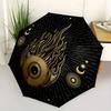Flaming Eye Celestial Circle StickerUmbrella, Portable 3-Fold Umbrella for Men & Women,Christmas Gift ES114