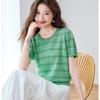 Srcr Women's Textured Knit Silk Blend Cropped T-shirt