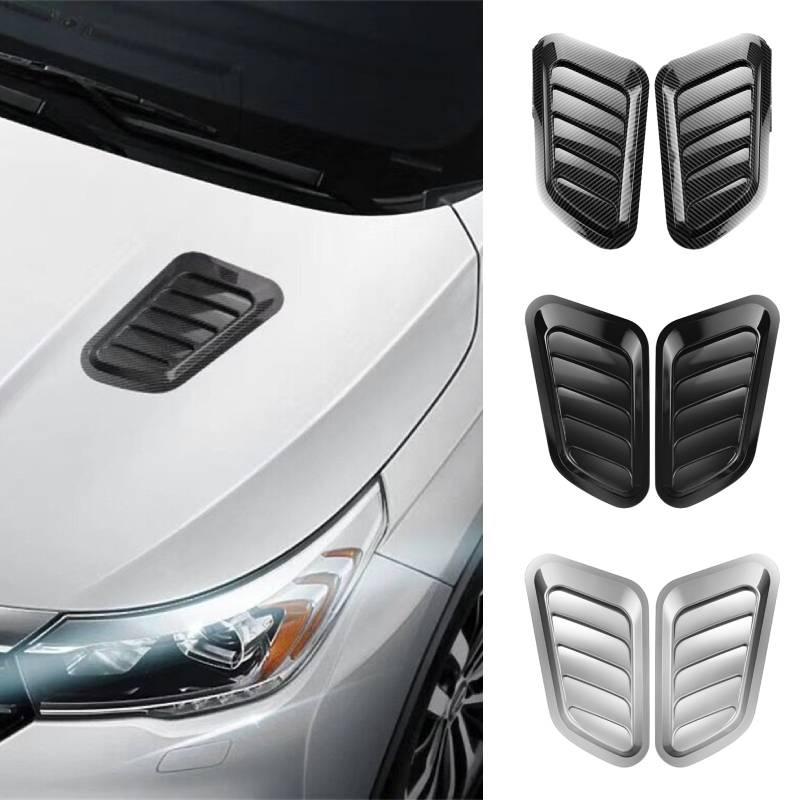 Car Body Engine Hood Decorative Ventilation Cover Abs Material Black/silver/carbon Fiber Universal Fit