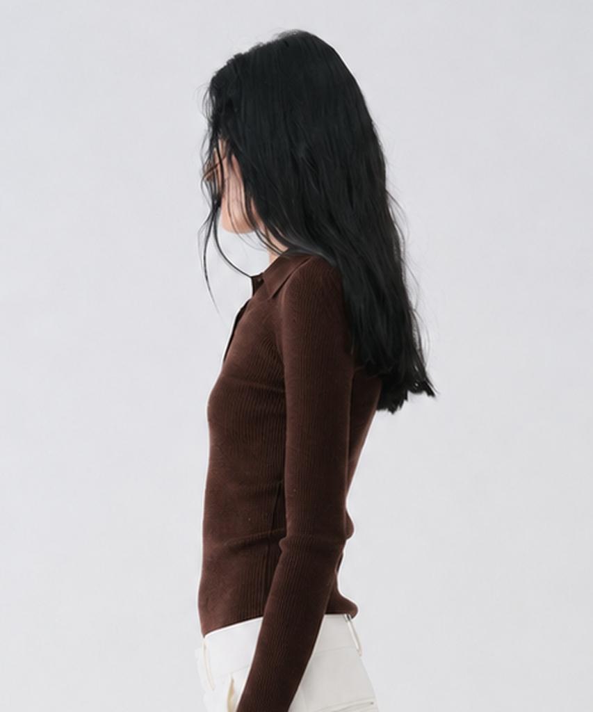 CENTAUR.KR Tencel Wool Essential Slim Knit_Brown