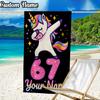 Custom Name Unicorn Number 67 Beach Towel - Soft, Ultra-Absorbent Microfiber, Lightweight, Perfect for Beach, Parties, Travel, Camping