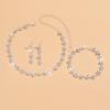 Exquisite Claw Chain Necklace Earrings Bracelet Jewelry Set - Perfect for Choker Length Evening Gowns  and Special Occasions
