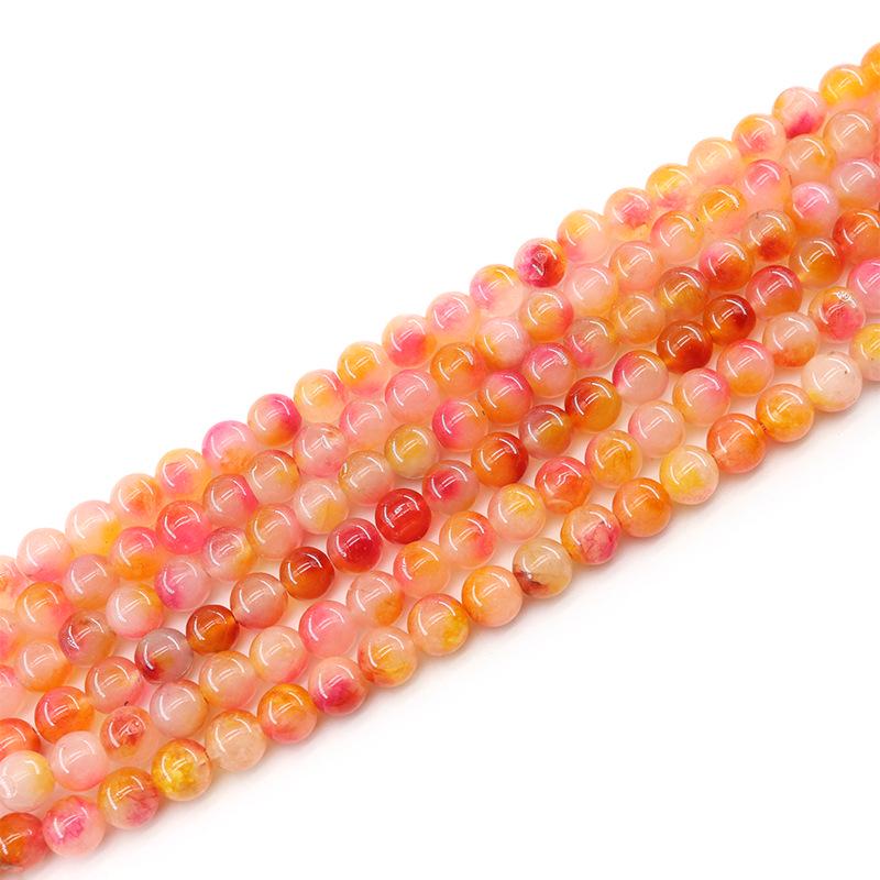 10mm Rose Yellow Seven-Color Jade Natural Stone Loose Beads for DIY Jewelry Accessories