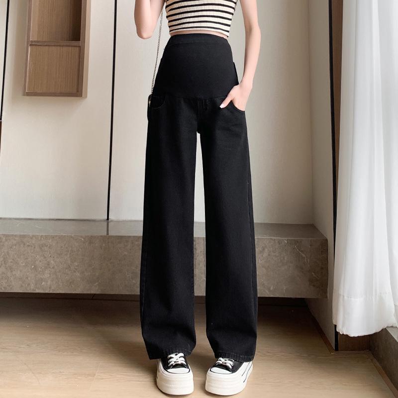 

Maternity Summer Classic Wide-Leg Denim Pants - Versatile and Casual L