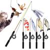 Creative Retractable Cat Teaser Wand Toy Refills Ultra-Long Interactive Cat Toys Catnip Cat Feather Toys for Kitten Cat