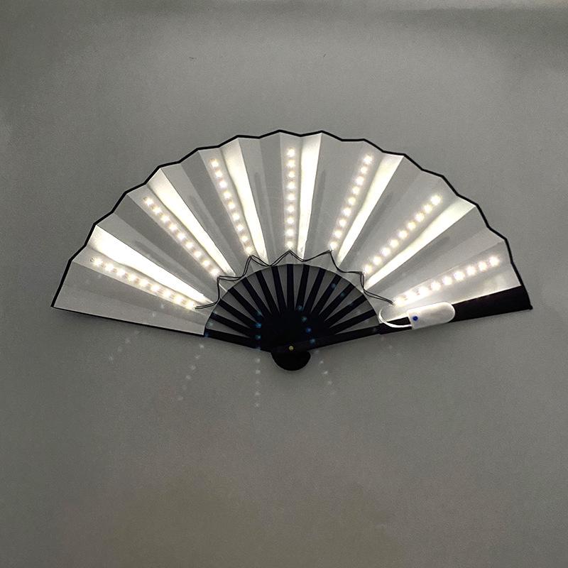 Rose Lace Edge LED Folding Fan - Wedding Gift & Dance Prop