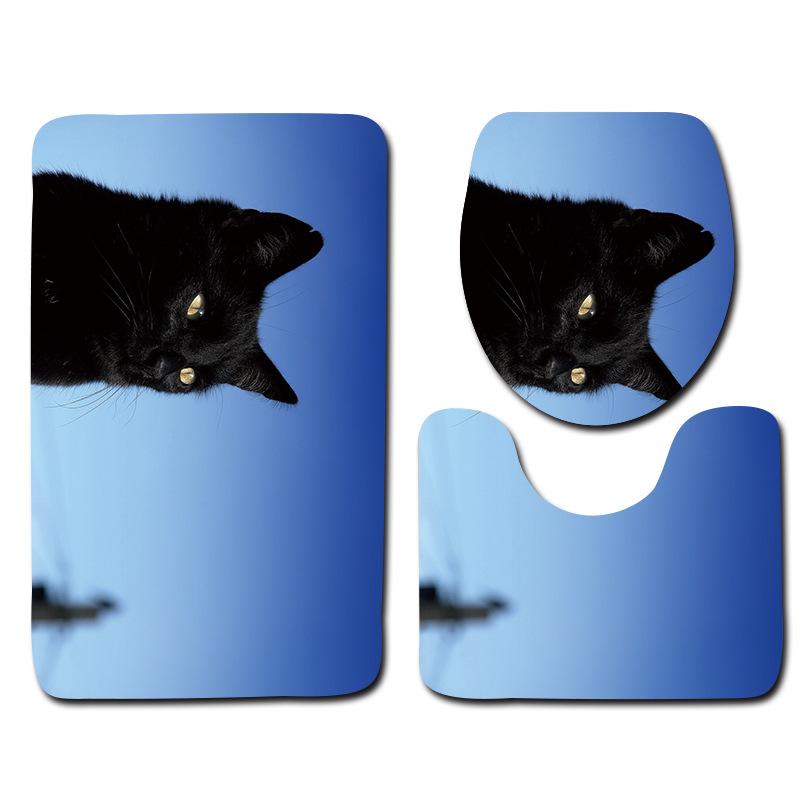 Toilet Three-Piece Floor Mat, Bathroom Three-Piece Carpet Doormat