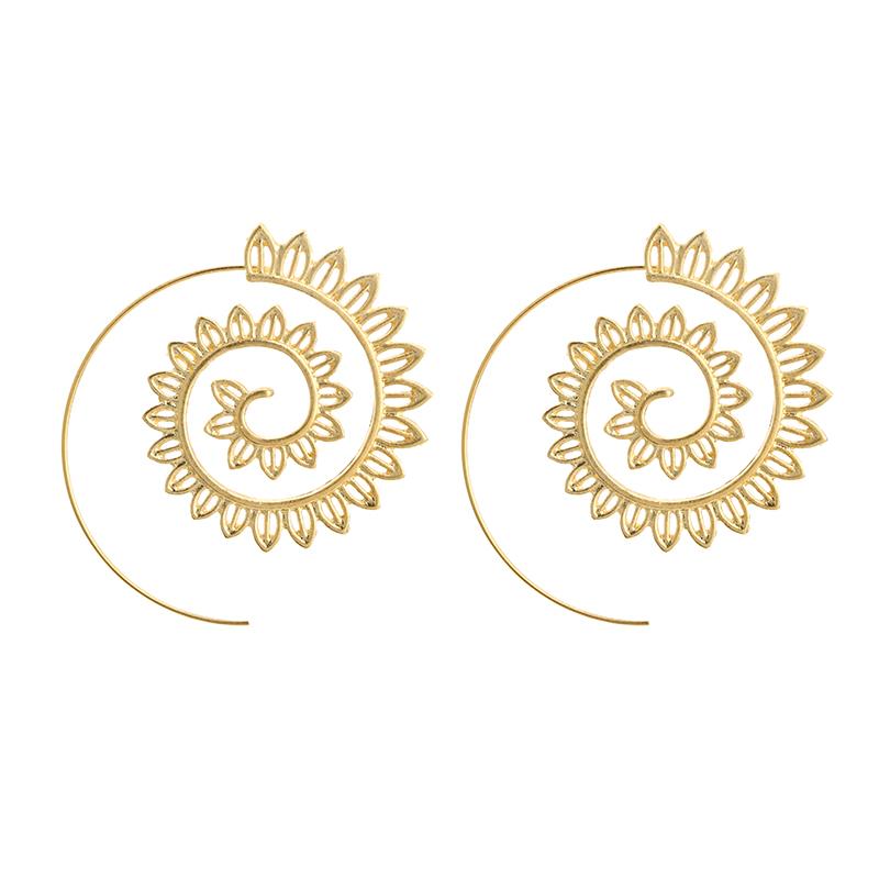 Women Fashion Exaggerated  Spiral Earrings Unique Delicate Elegant Decoration