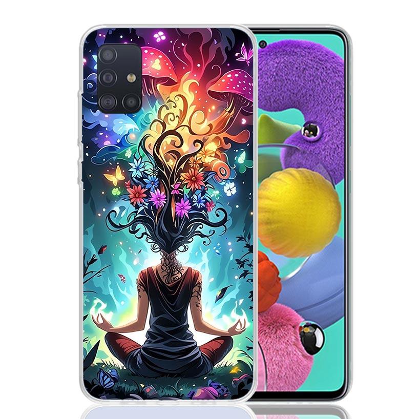 Meditation Yoga Girl Phone Case For Samsung Galaxy A52 A32 A22 A12 A02S A50S A30S A51 A31 AA71 Note 20 Ultra 10 S10 Plus Galaxy
