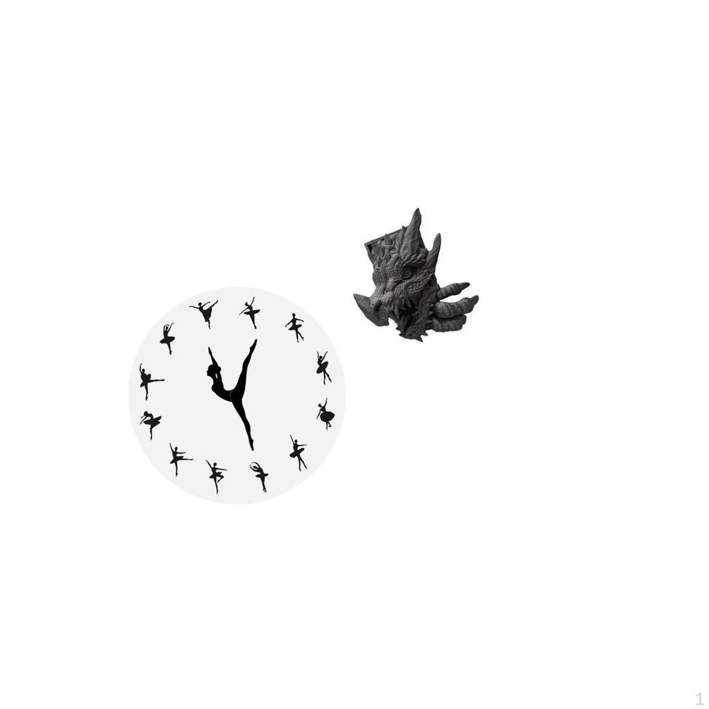 Ballet Dancer Wall Clock And Bookend Decorative Home Decor Silent Mute with Book Holder for