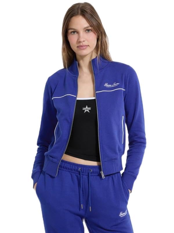 GUESS JEANS Свитшот на молнии с воротником-стойкой