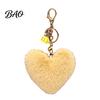 Heart Shaped Bag Ornament Plush Love Keychain for Backpack, Fuzzy Keyring Charm, Women Girls Handbags Decorative Accessory