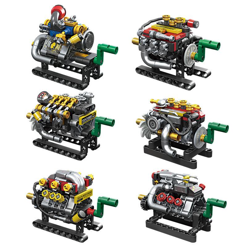 FC8168 V8 Racing Engine Building Block Model Science Educational Toy Kit for Boys DIY Assembly