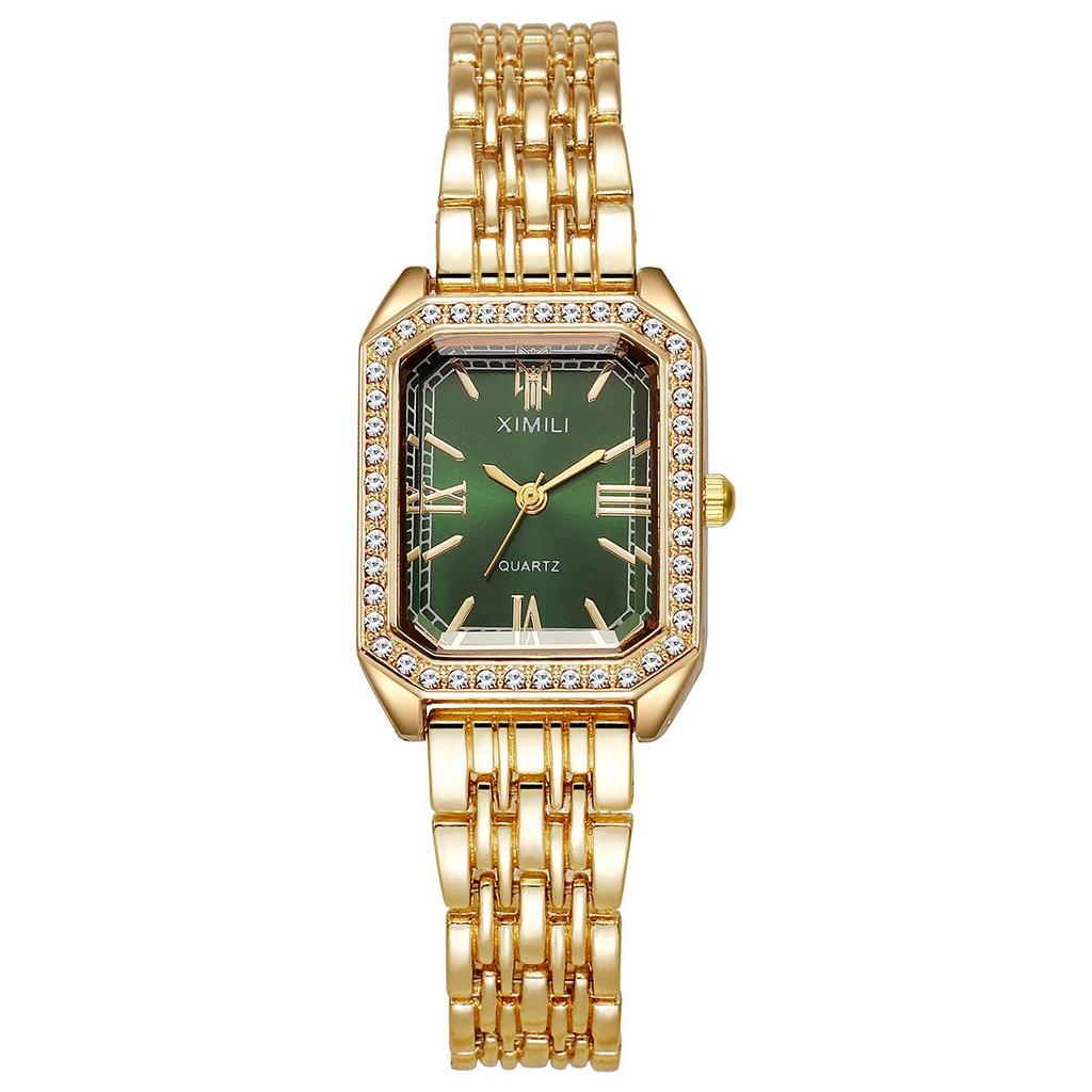 Elegant Women's Roman Quartz Watch with Diamond Accents - Versatile for Business and Casual Wear