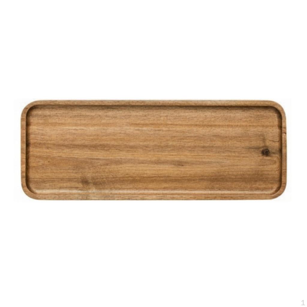 Acacia Wood Serving Tray Smooth Rounded Corners Food Platter Square