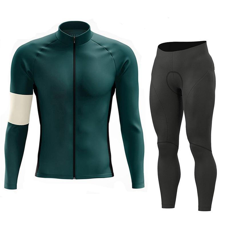 Men Spring Breathable Cycling Clothing Set Ropa Ciclismo Autumn Long Sleeve Outdoor Cycling Jersey Set MTB Bicycle Clothes
