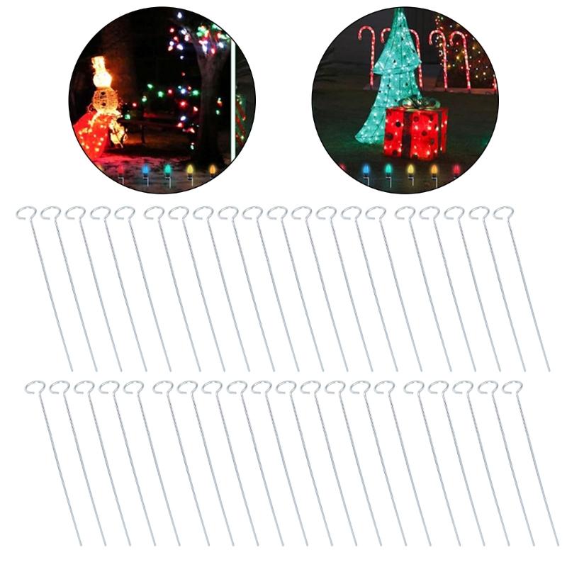 60pack Strong Celebratory Light Stakes for Bulbs Great for Driveway and Seasonal Displays