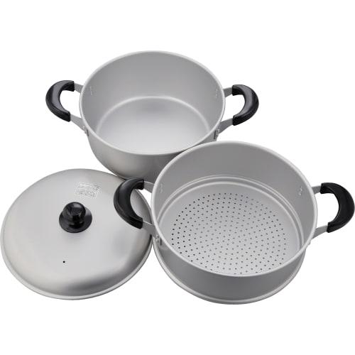 Wahei Freiz Two-Tier Steamer, Bugaku Style, 26cm, Lightweight, Anodized Aluminum, for Gas Stoves Only, MR-7591