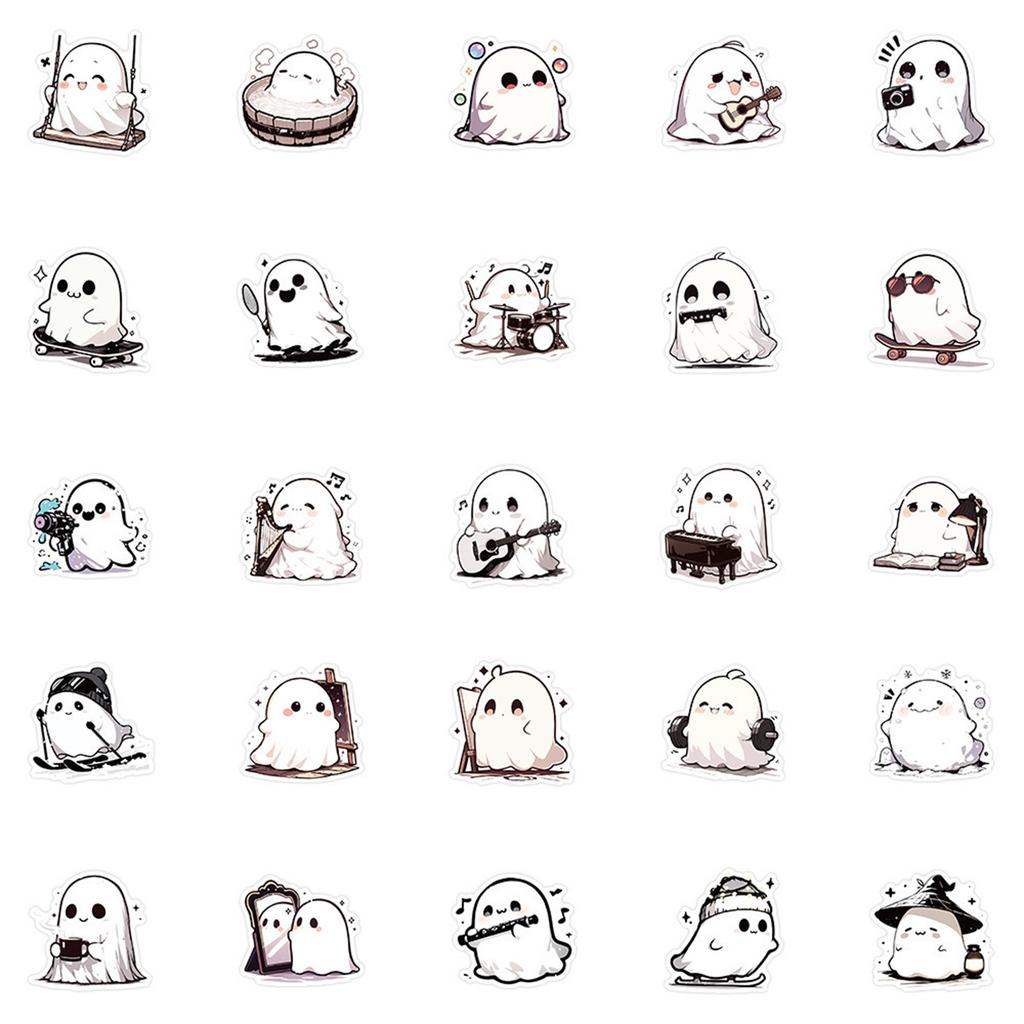 54 Pcs Cartoon   Stickers, Halloween Cartoon Stickers, Decorative Small Patterns, Hand Account Stationery Box Stickers
