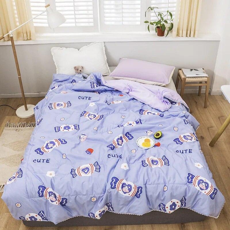 High Quality Summer Thin Blankets Air-conditioning Cool Comforter Single Double Bed Adults Kids Quilted Bedspread Bed Cover