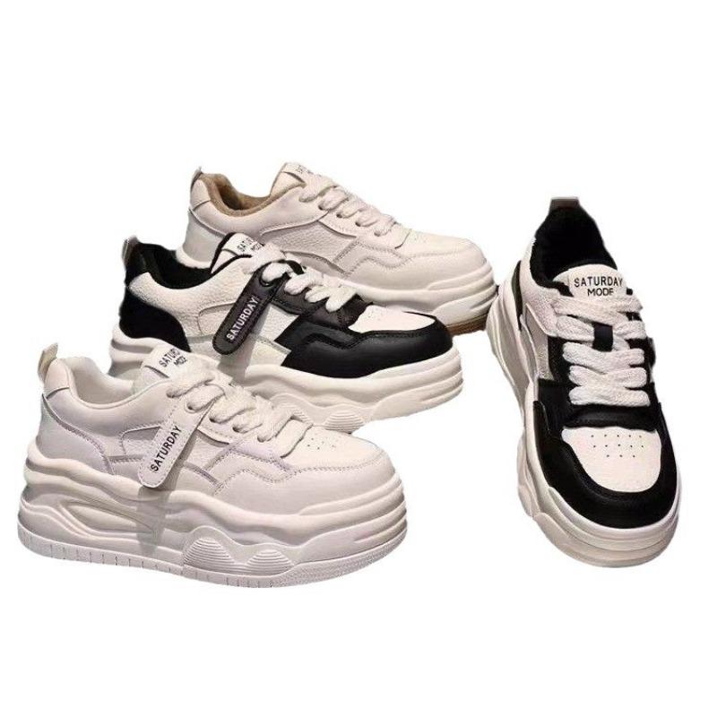 Little white shoes women's spring and autumn new thick-soled heightening board shoes versatile small muffin dad shoes
