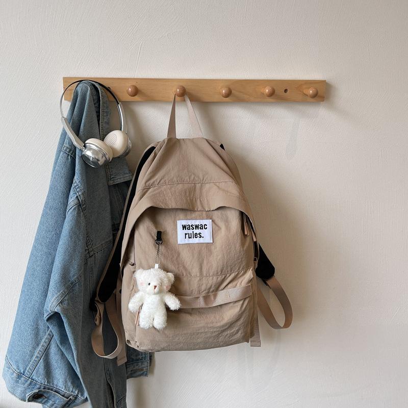 Niche ins style schoolbag female college student Japanese casual large-capacity backpack junior high school student simple design backpack