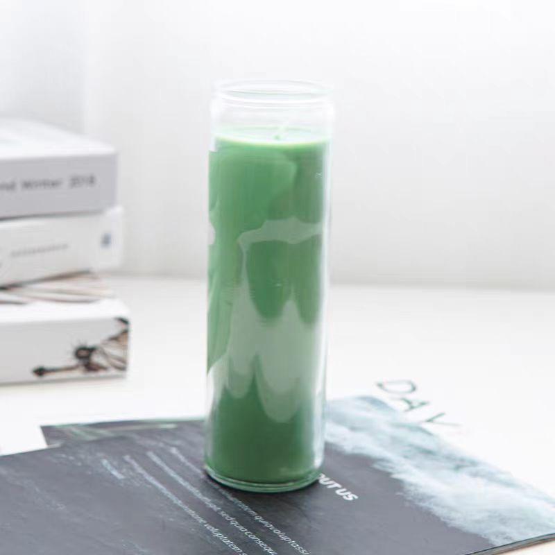 Seven Days Church Candle 7.5cm Diameter Glass Religious Paraffin Unscented Christmas Halloween Candle
