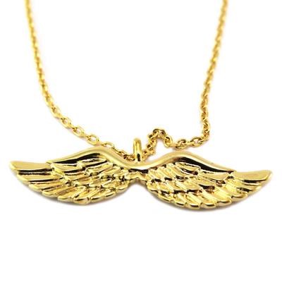 [P5818] - Collar artesanal 'Alas de Ángel' dorado - 30x10 mm