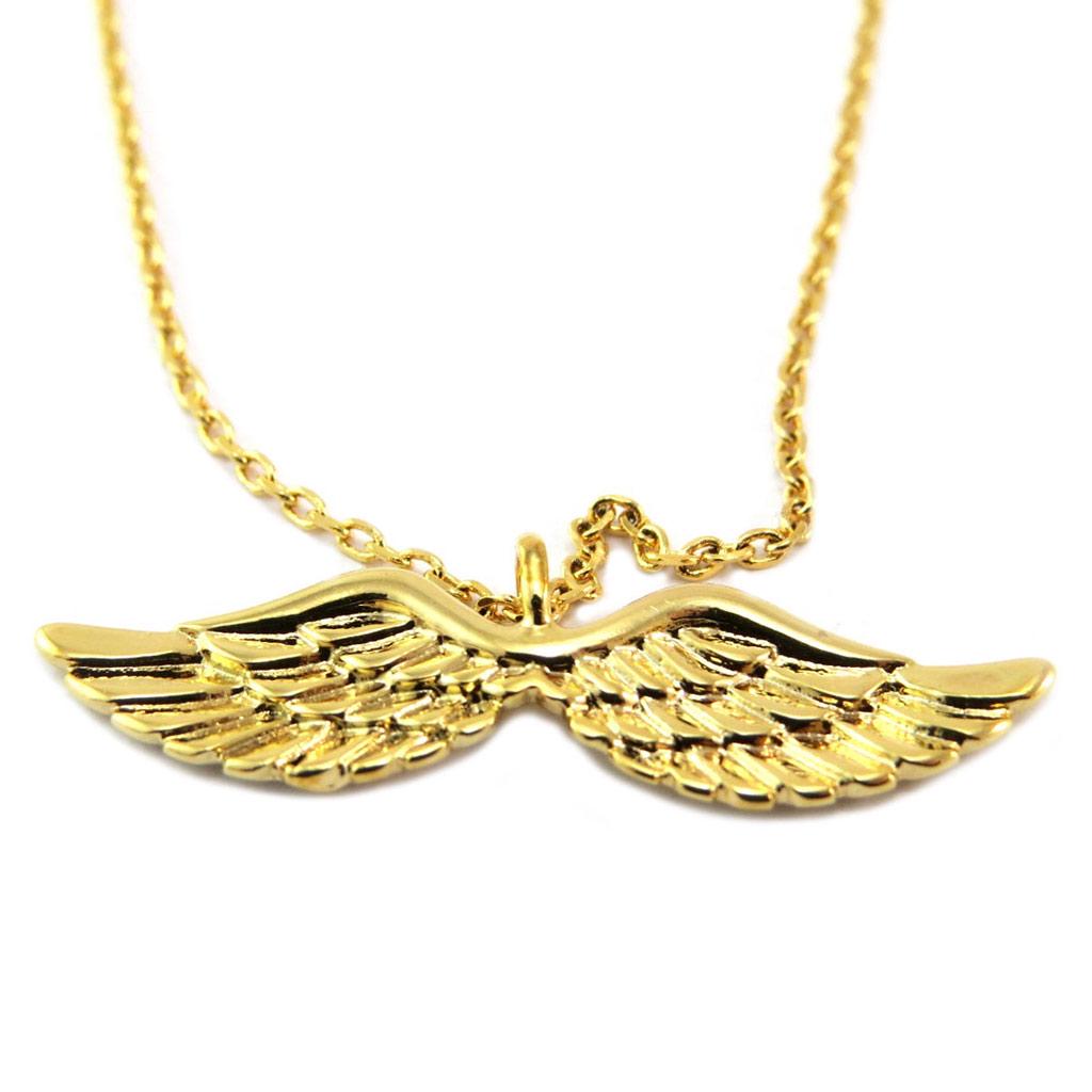 

7bis [P5818] - Колье ручной работы Les Ailes d Ange золотое - 30x10 мм