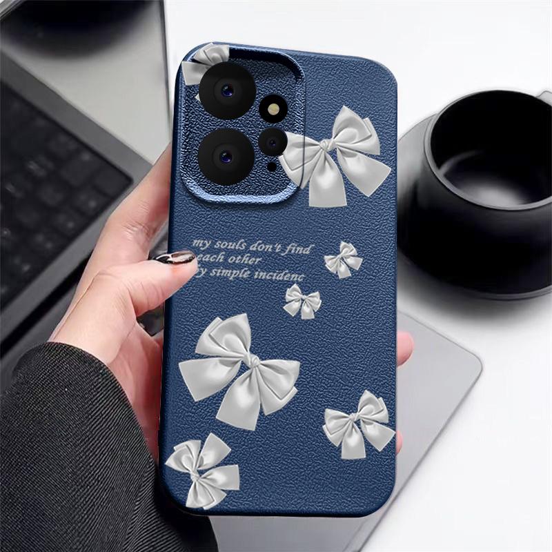 Etui z nadrukiem kokardki ze skóry TPU matowe smukłe do Xiaomi 13T Pro Poco X6 M6 Redmi Note 14 Pro 13 12 11 Ochrona obiektywu Miękka, odporna na wstrząsy obudowa telefonu