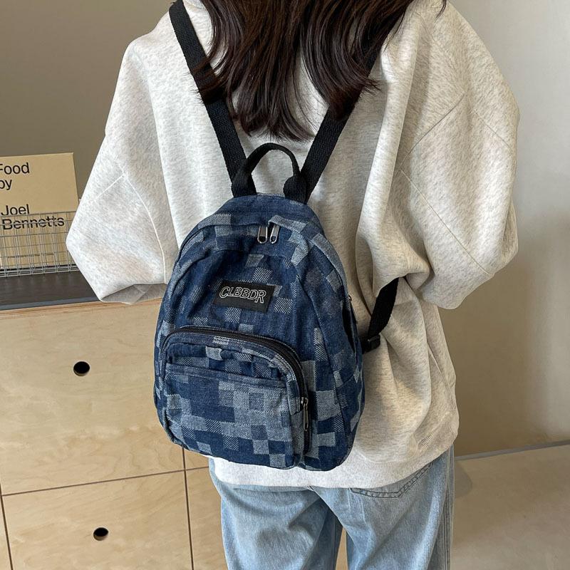 Рюкзак в клетку с клетчатым принтом — фото 4